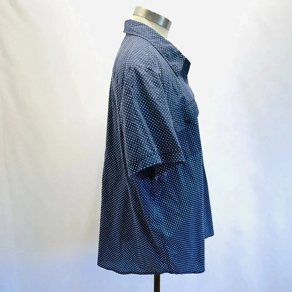 ONLY NECESSITIES Women Short Sleeve Button Down Polka-Dots Blue Shirt Size 1X - Picture 5 of 13
